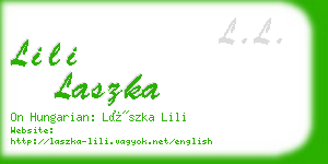 lili laszka business card